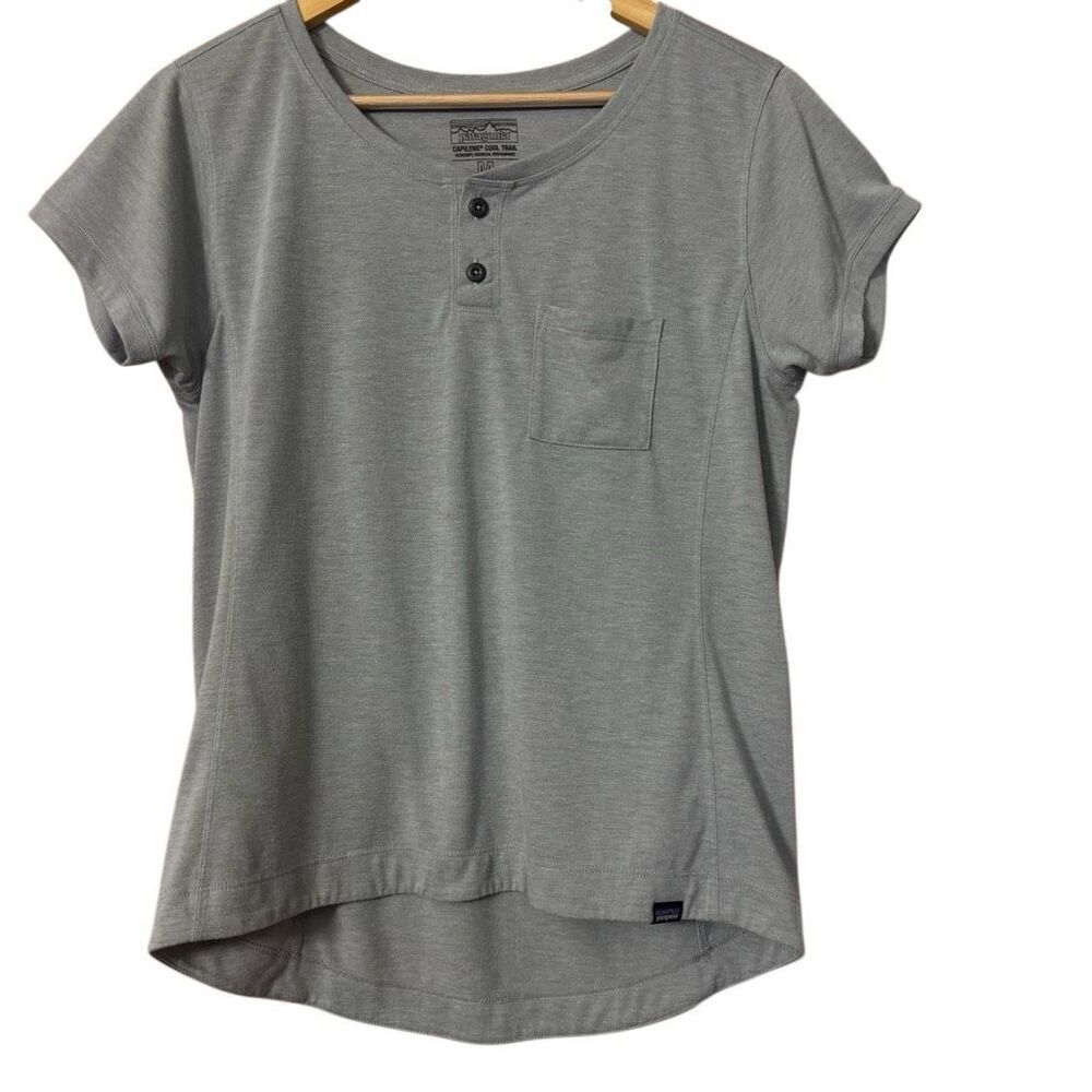 Patagonia Women's Capilene Cool Trail Bike Henley gray medium